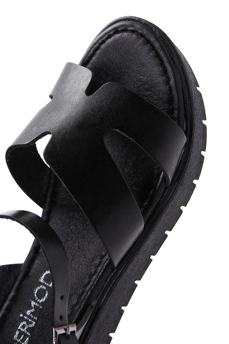 Women's Black Leather Bodrum Sandals