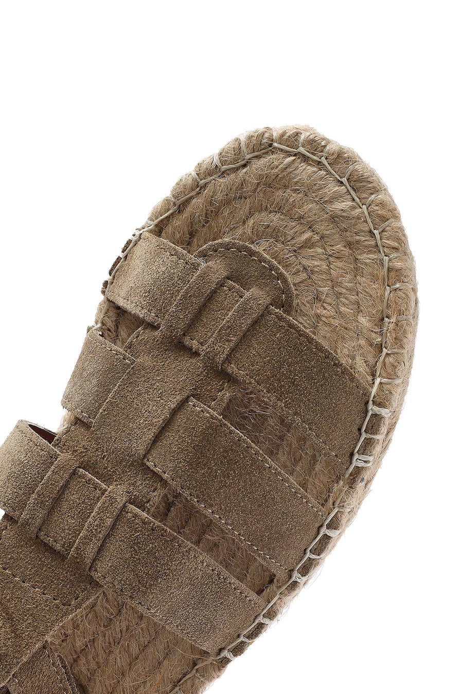 Women's Mink Buckled Suede Leather Espadrille Sandals