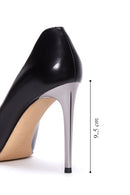 Kadın Siyah Deri Metal Topuklu Stiletto | Derimod