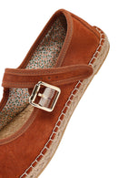 Kadın Turuncu Bantlı Süet Espadril | Derimod