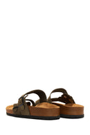 Men's Leather Double Buckle Slippers | Derimod