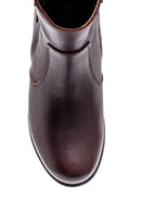Women's Leather Buckle Detailed Zippered Boots | Derimod