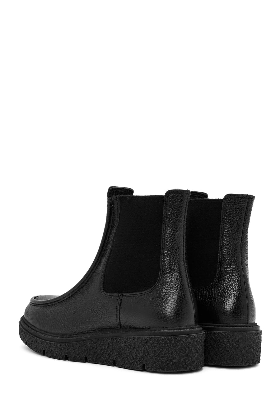 Women's Black Leather Chelsea Boots