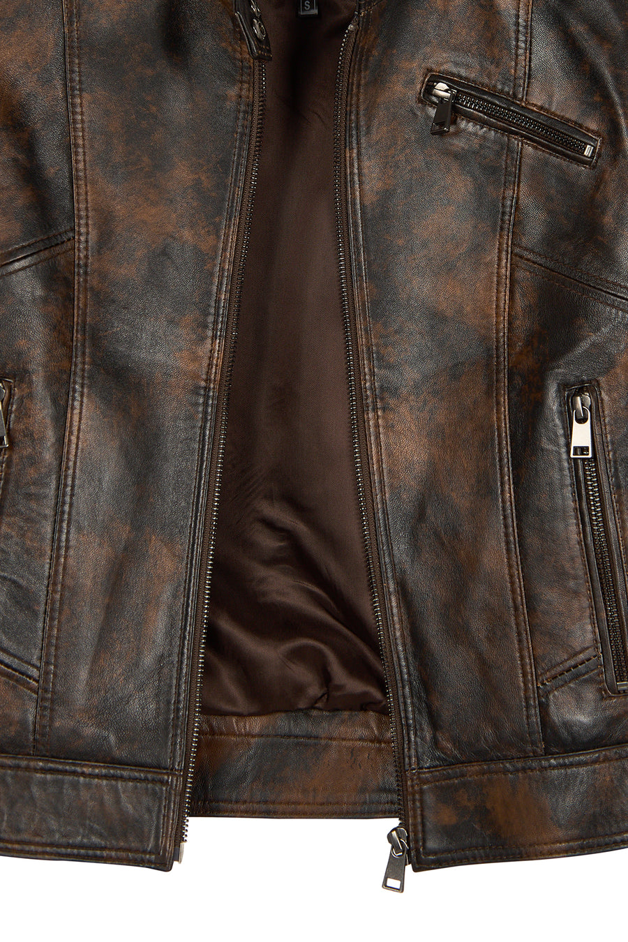 Kylie Woman Bronze Short Leather Jacket