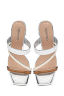 Woman Bronze Short Thick Heel Metallic Slippers | Derimod
