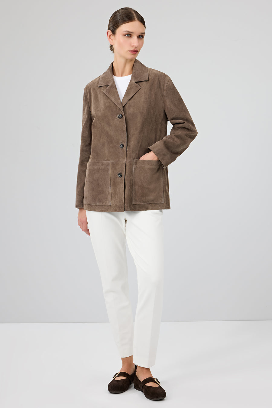 Gloria Women's Mink Oversize Suede Leather Jacket