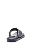 Men's Black Leather Flip Flops | Derimod