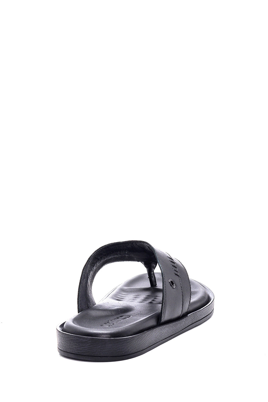 Men's Black Leather Flip Flops