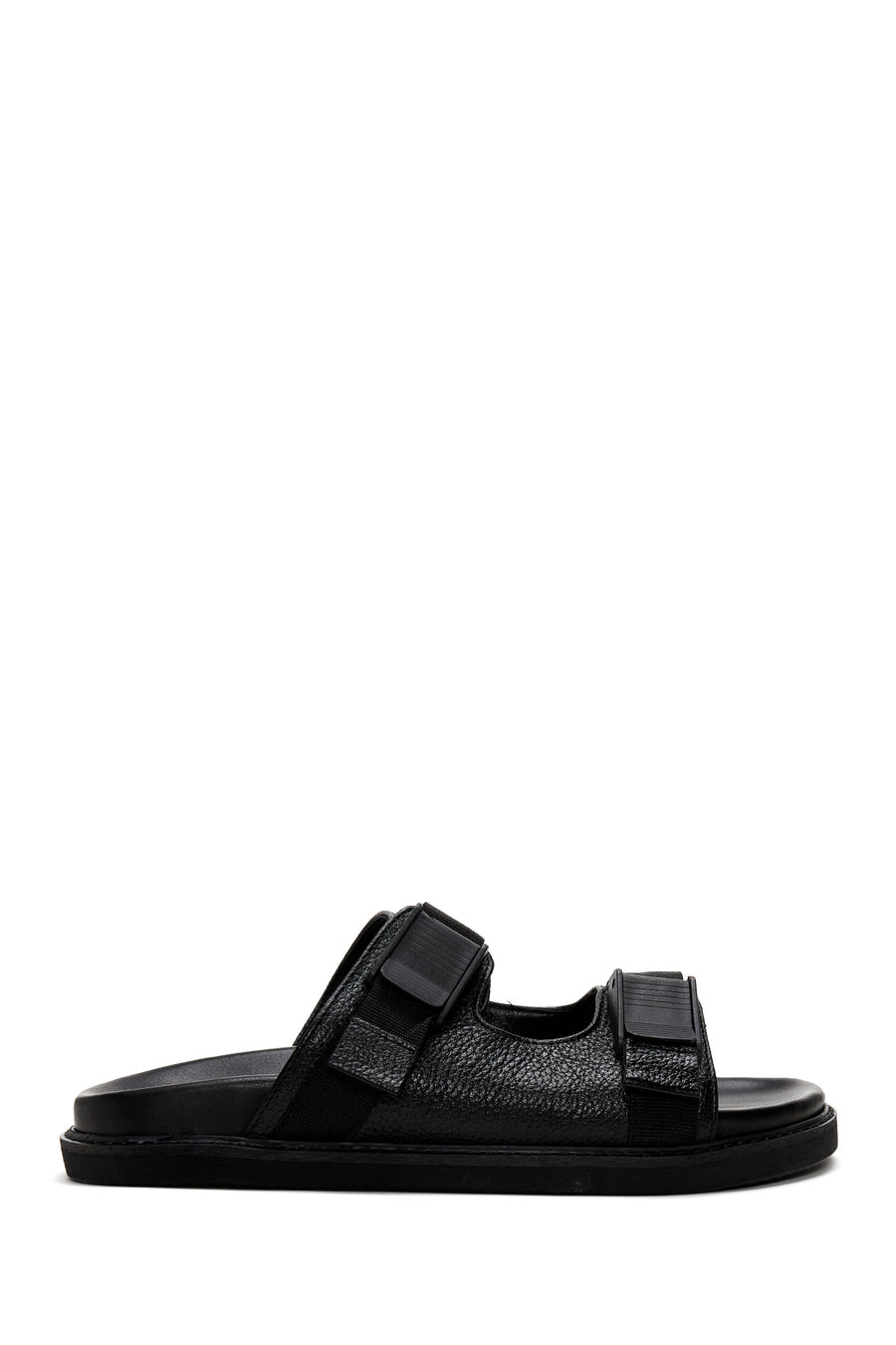 Men's Black Leather Slippers 22SFD6395FT | Derimod