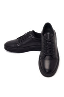 Male Black Lace-up Leather Sneaker | Derimod