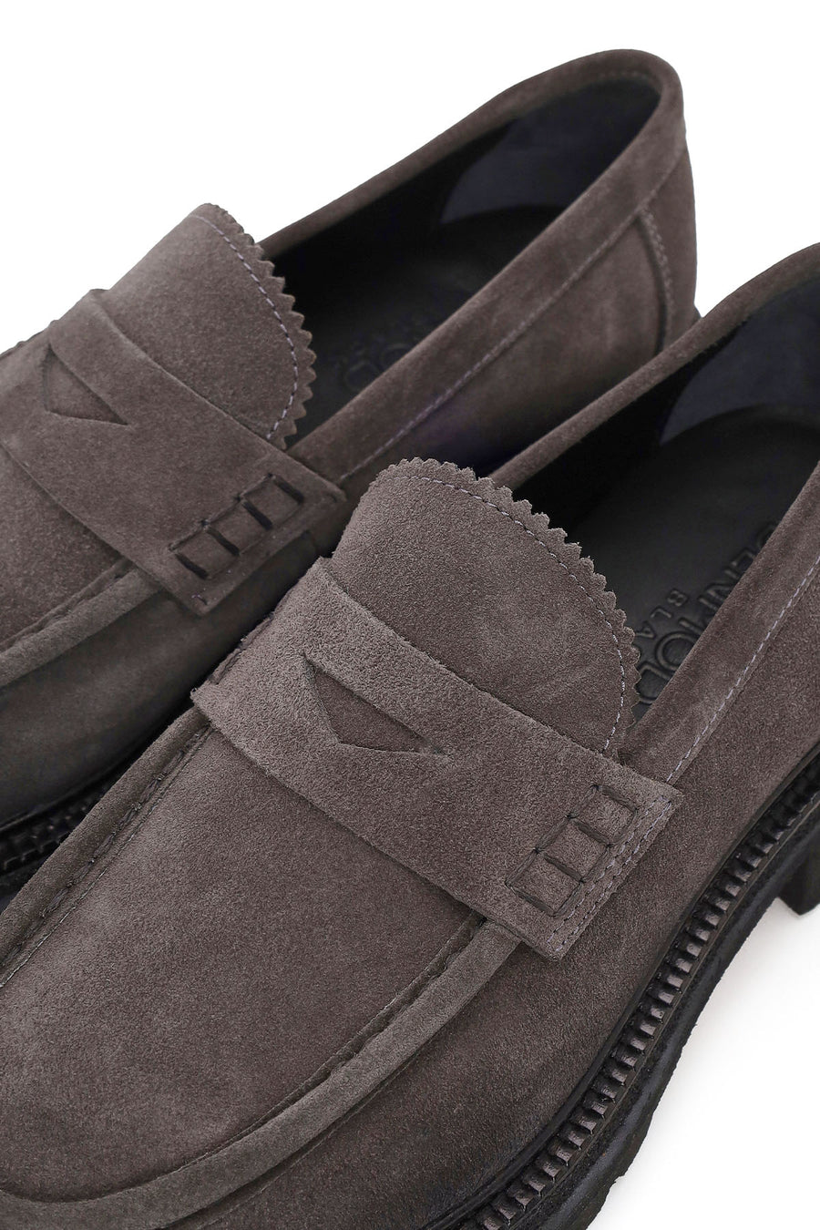 Male Gray Suede Loafers