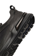 Erkek Siyah Bağcıklı Deri Sneaker | Derimod