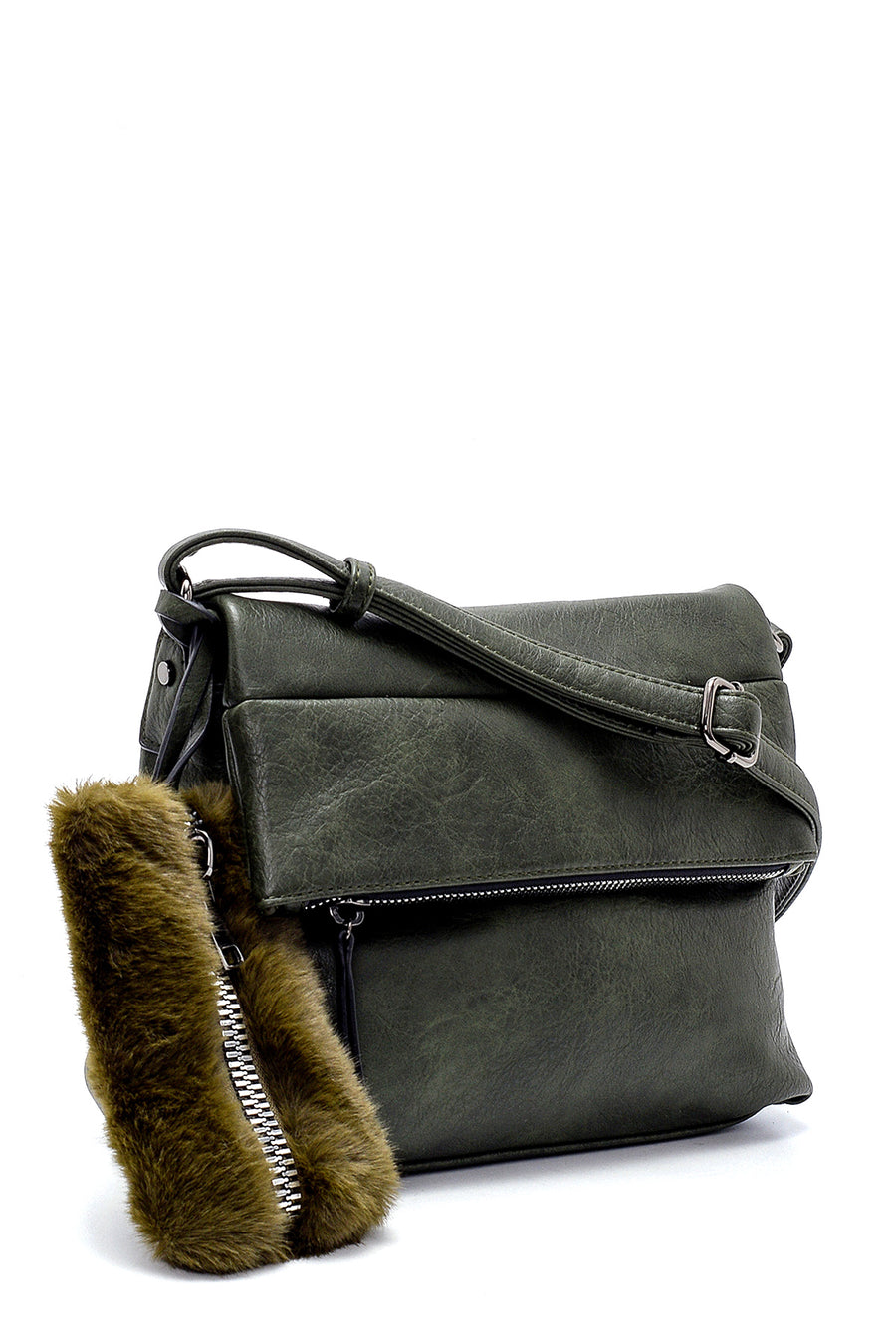 Women's Plush Detailed Crossbody Bag