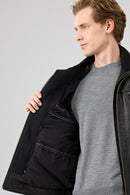 Mateo Men's Black Leather Jacket | Derimod