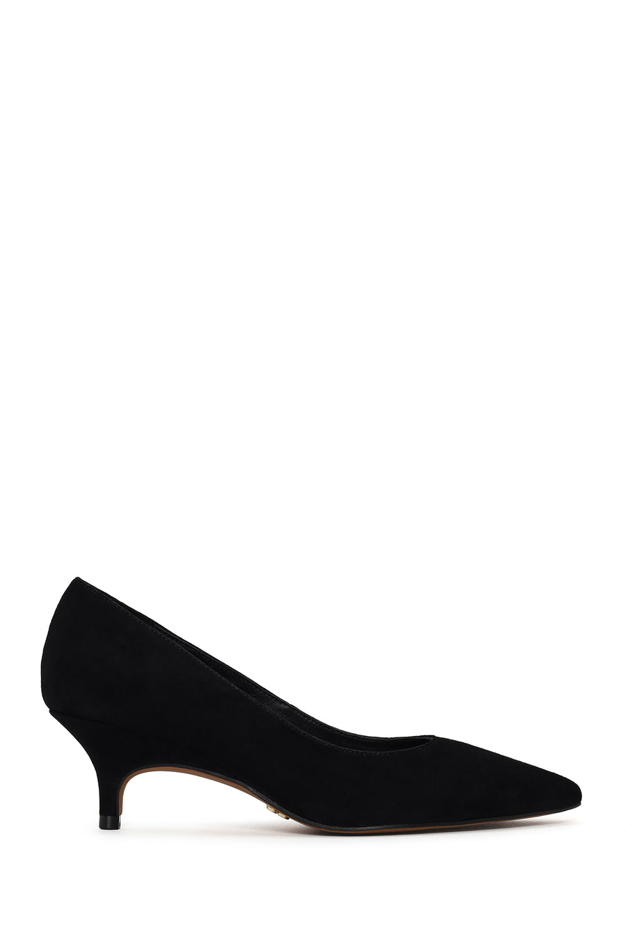 Woman Black Short Thin-Heeled Suede Stiletto AF528000DS | Derimod
