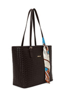 Woman Brown Knitted Shoulder Bag | Derimod