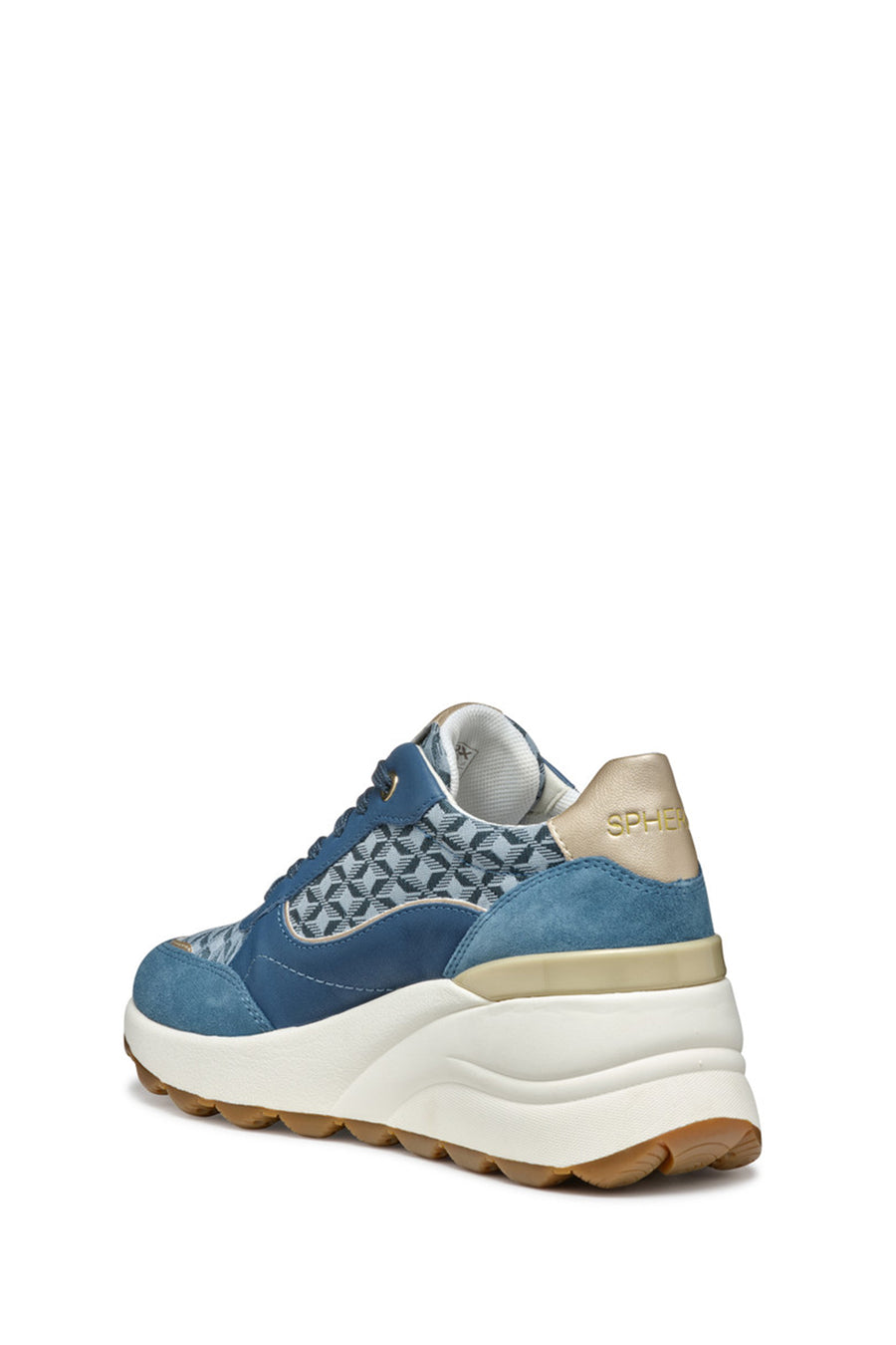 Geox Kadın Mavi D Spherica Ec13 A - Nap + Emb.Te Bağcıklı Dolgu Topuklu Sneaker