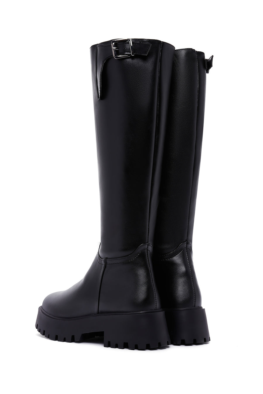 Women's Black Thick Soled Zippered Boots