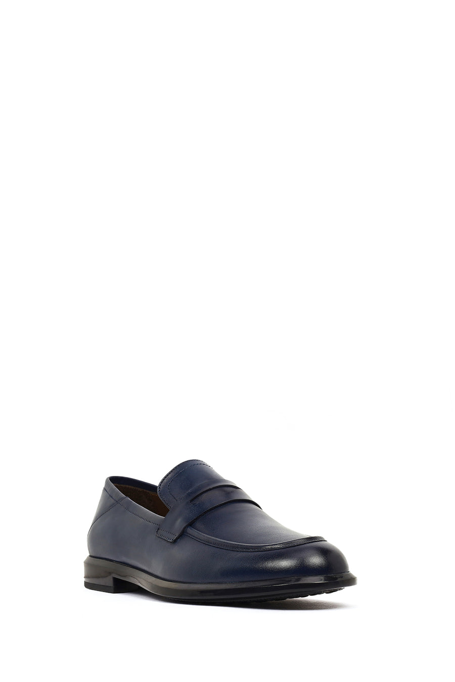 Erkek Lacivert Deri Casual Loafer