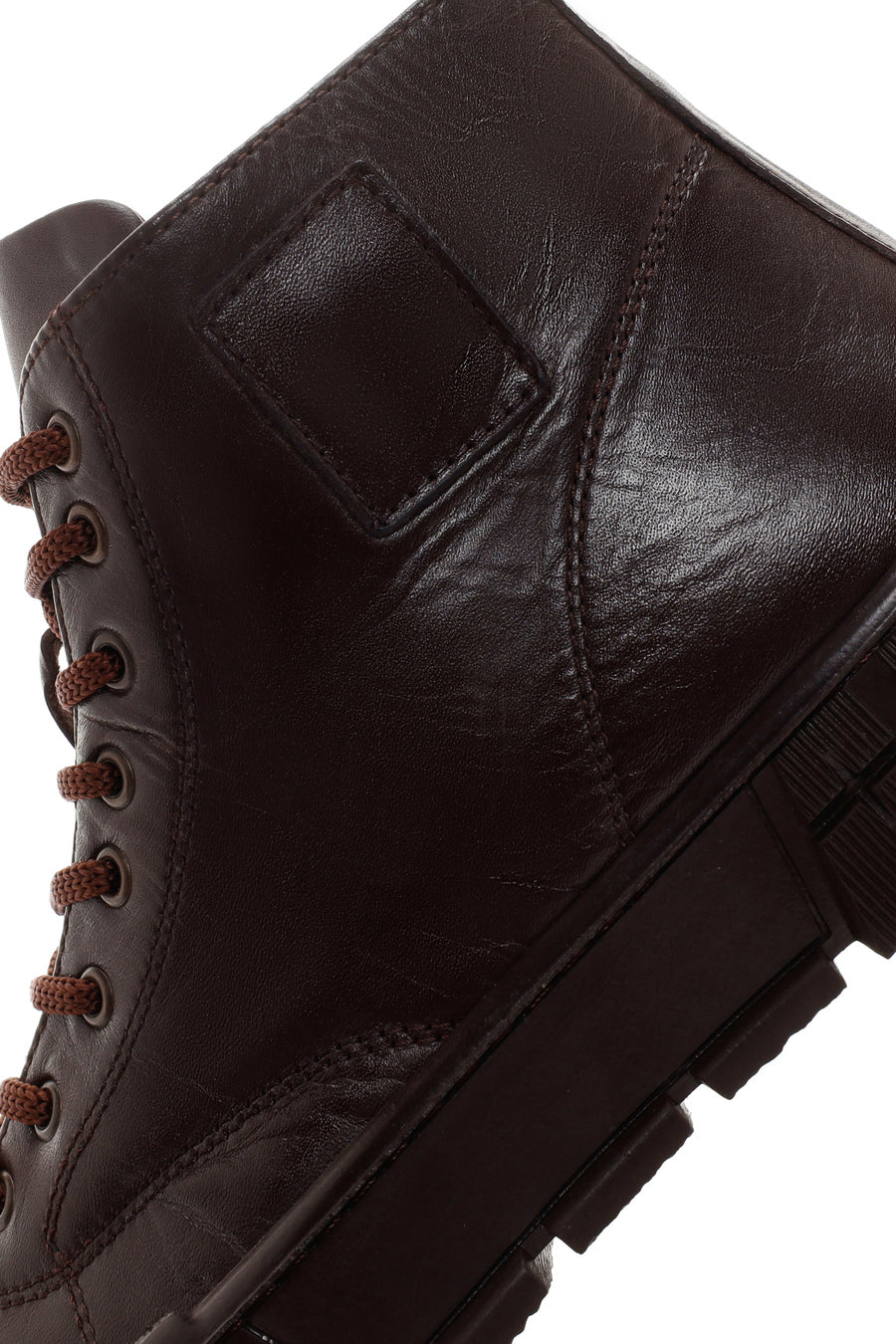 Erkek Kahverengi Deri Bilekli Sneaker