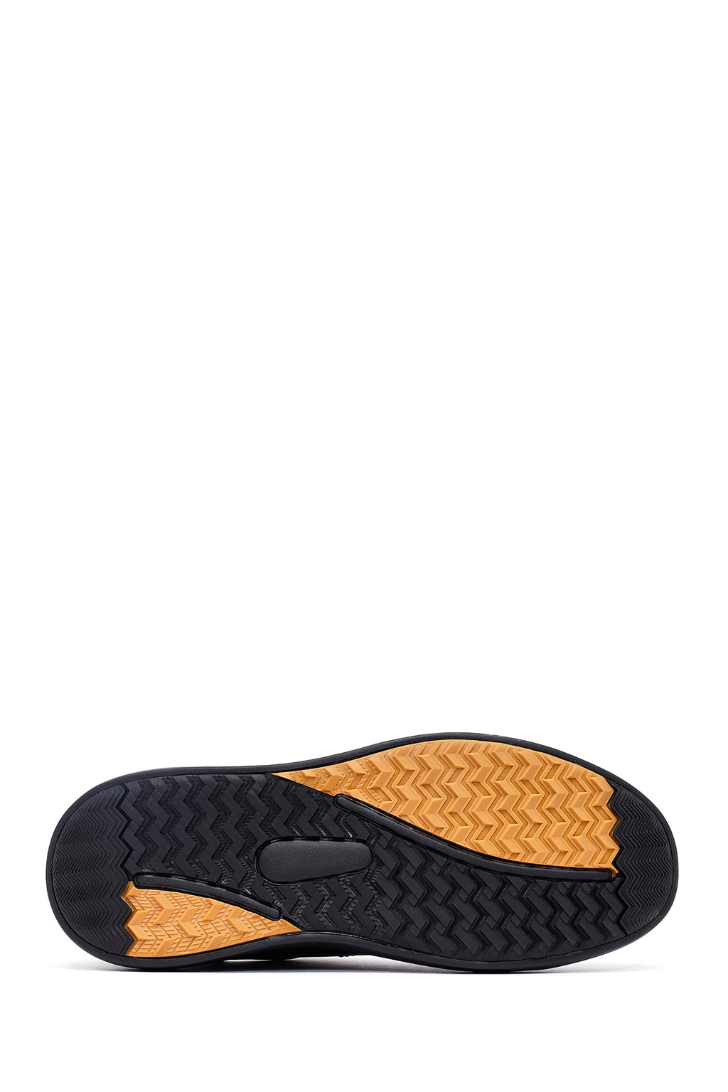 Erkek Siyah Bağcıklı Kalın Tabanlı Deri Sneaker