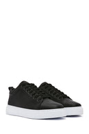Erkek Siyah Kalın Tabanlı Bağcıklı Deri Sneaker | Derimod