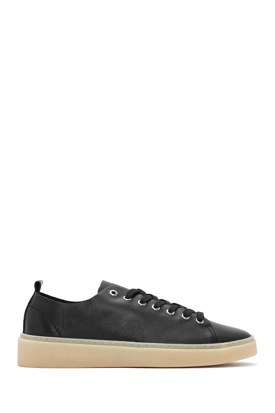 Erkek Siyah Bağcıklı Deri Sneaker 25SFD707818 | Derimod