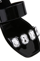 Women's Black Jelly Stone Slippers | Derimod