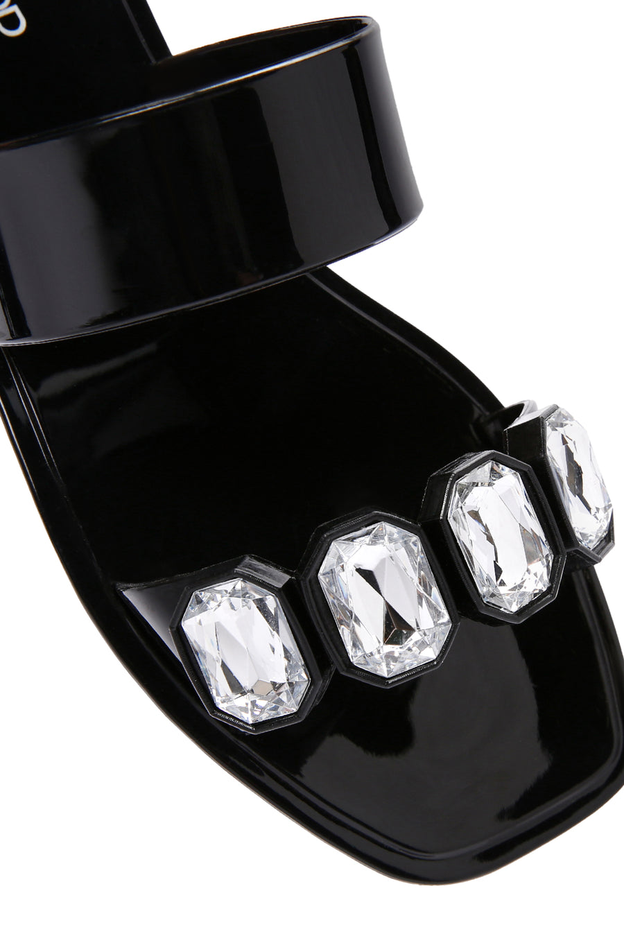 Women's Black Jelly Stone Slippers