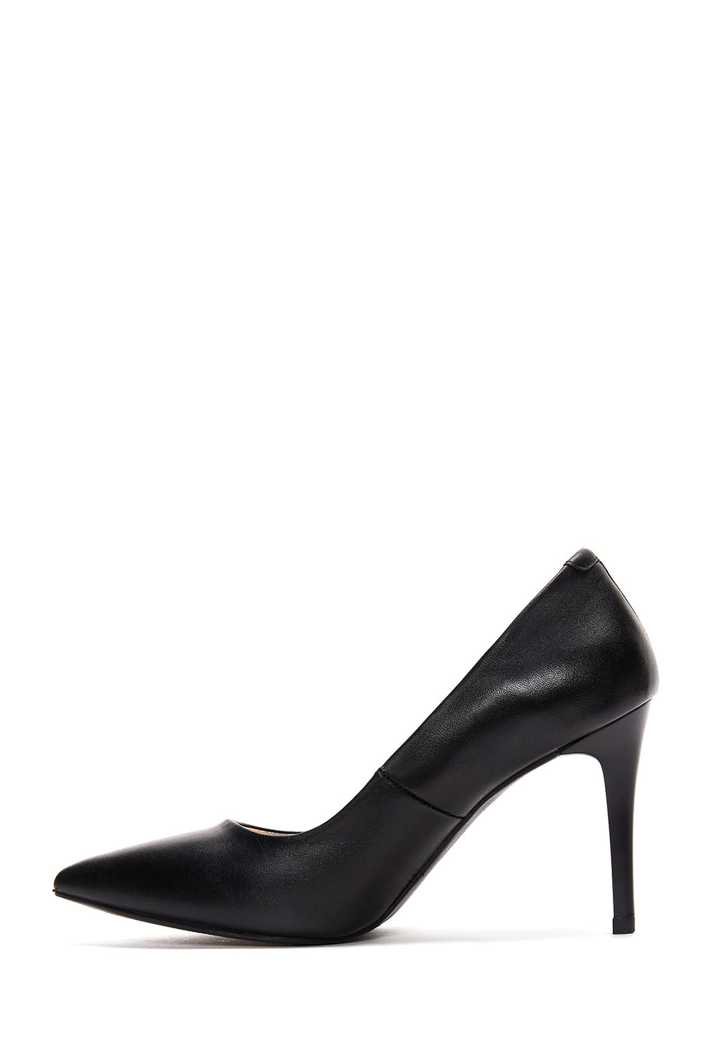 Kadın Siyah Yüksek Topuklu Deri Stiletto