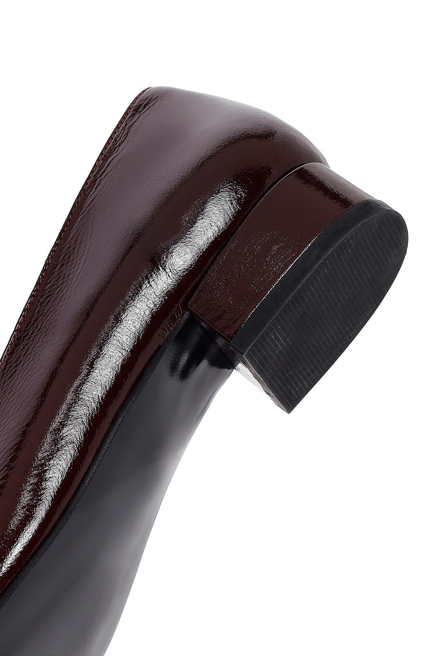 Women's Burgundy Short Heel Leather Ballet Flat