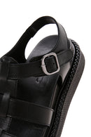 Women's Black Leather Comfort Sandals | Derimod