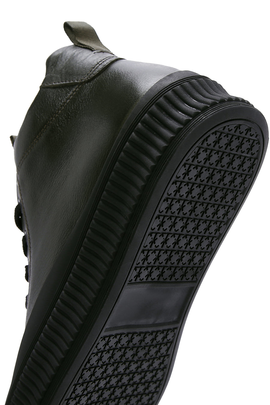 Men's Khaki Leather High Top Sneaker
