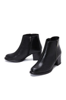 Women's Black Zipper Heeled Classic Boots | Derimod