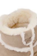 Woman Light Mink Suede Teddy Boots | Derimod