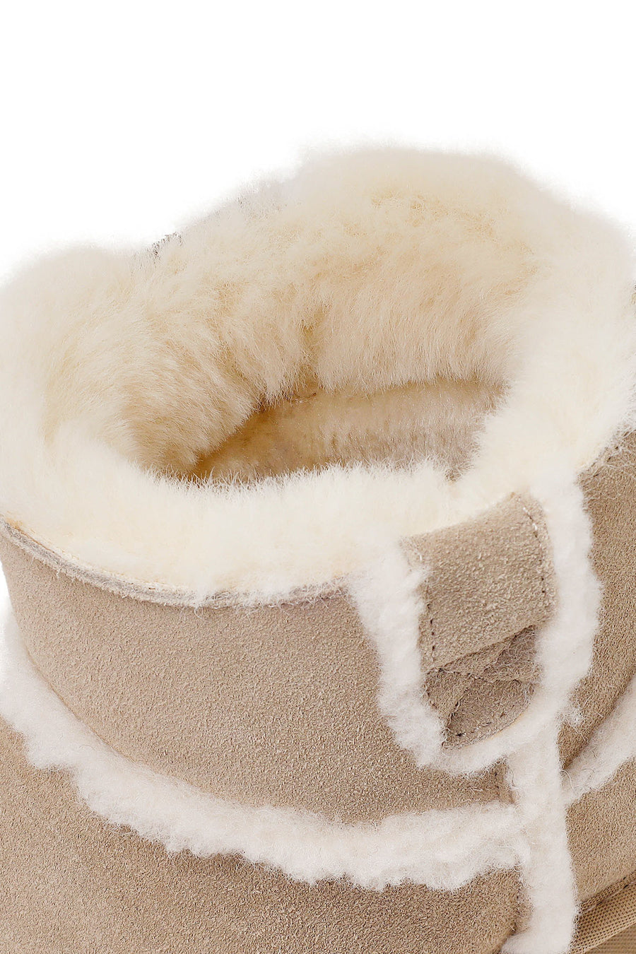 Woman Light Mink Suede Teddy Boots