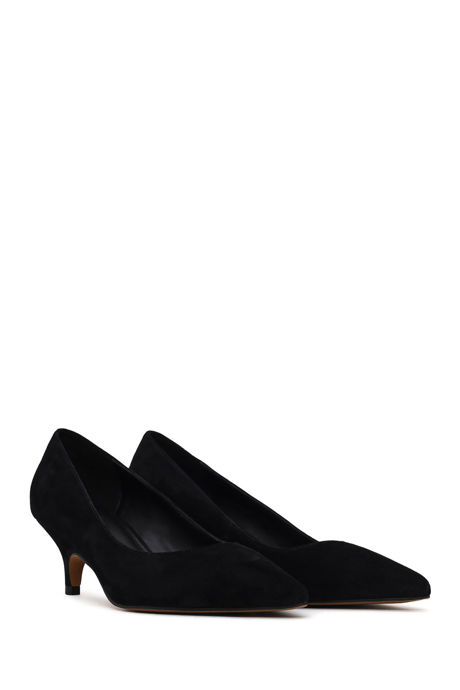 Woman Black Short Thin-Heeled Suede Stiletto