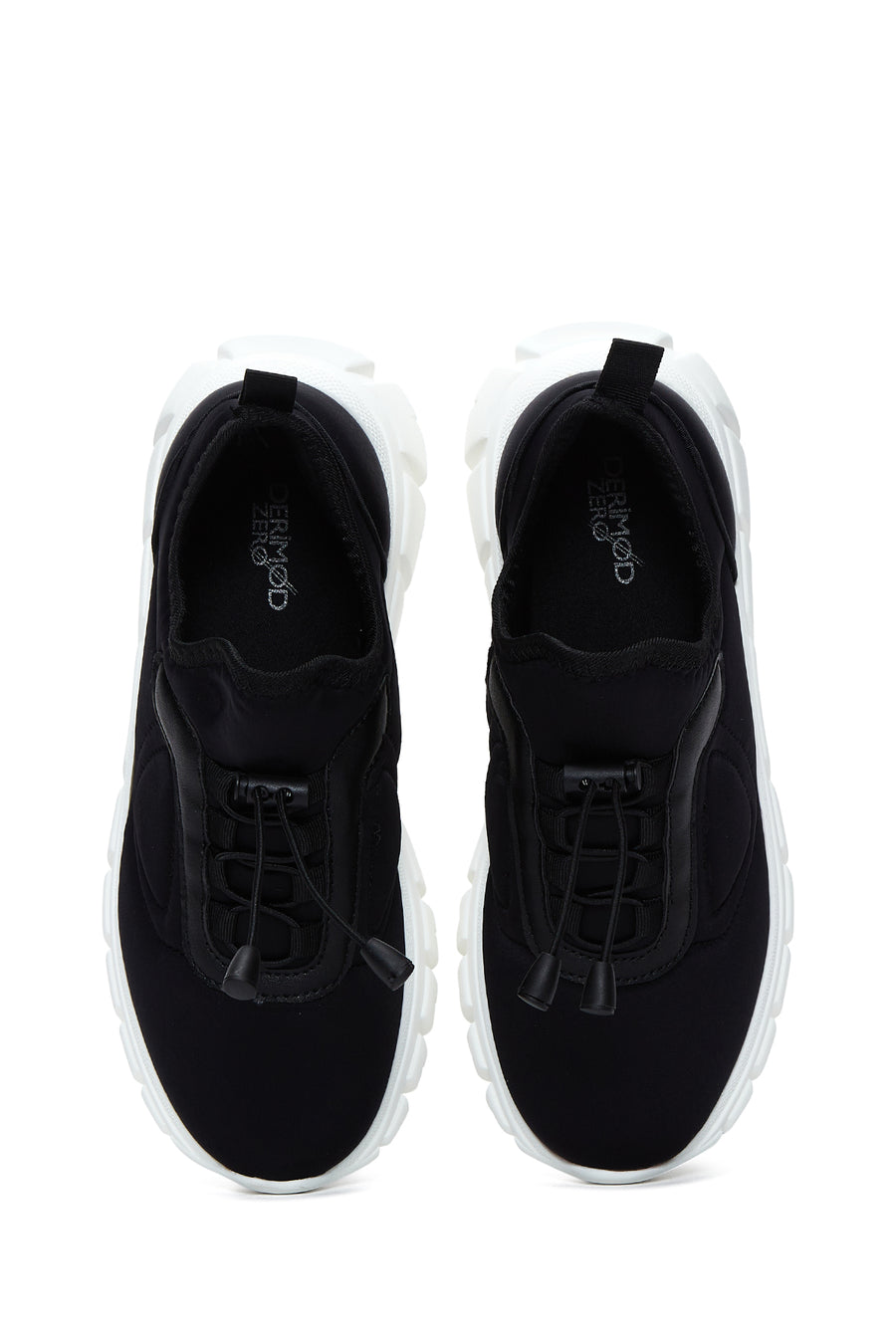 Kadın Siyah Kalın Tabanlı Kumaş Sneaker