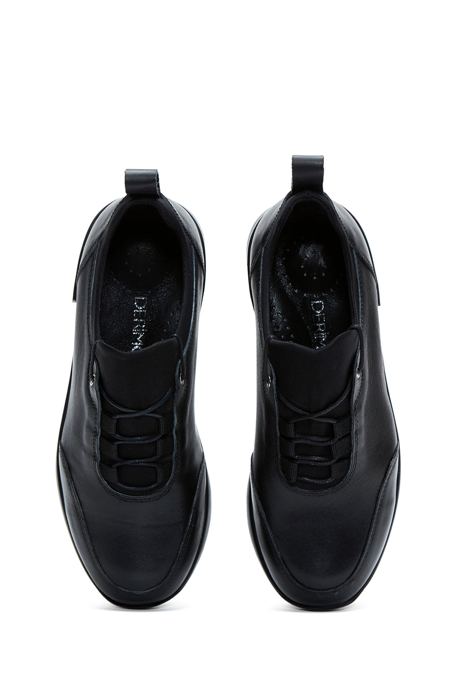 Women's Black Leather Casual Sneaker