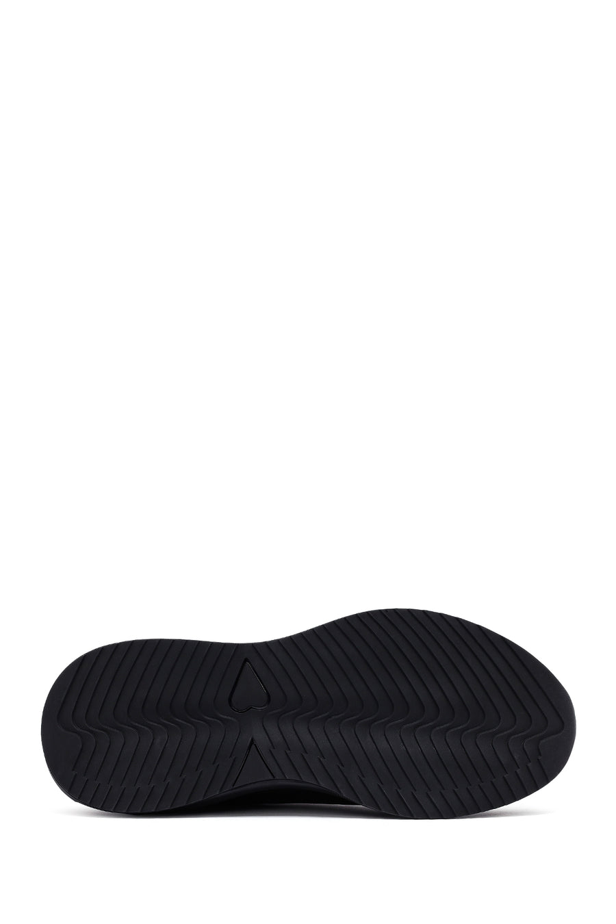 Male Black Lace-Up Thick-Soled Leather Casual Sneaker