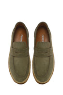 Erkek Yeşil Süet Deri Loafer | Derimod