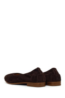 Woman Brown Suede Leather Ballet Flat | Derimod