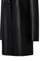 Emma Women's Black Leather Coat | Derimod
