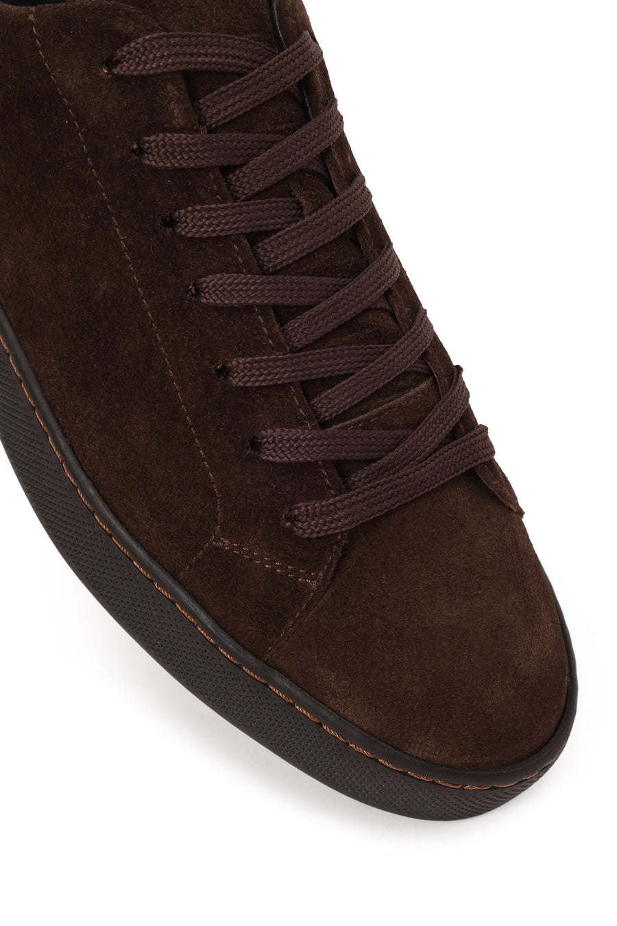 Erkek Kahverengi Bağcıklı Süet Deri Sneaker