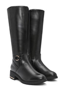 Woman Black Zip Closure Buckle Detailed Boots | Derimod