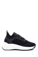Kadın Siyah Kalın Tabanlı Kumaş Sneaker | Derimod