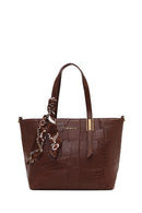 Woman Brown Long-Strap Printed Shoulder Bag | Derimod