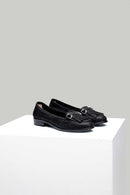 Women's Leather Ballerinas with Buckle | Derimod