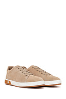Erkek Bej Bağcıklı Süet Deri Sneaker | Derimod