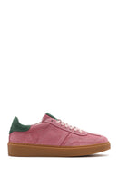 Kadın Pembe Bağcıklı Süet Deri Sneaker | Derimod